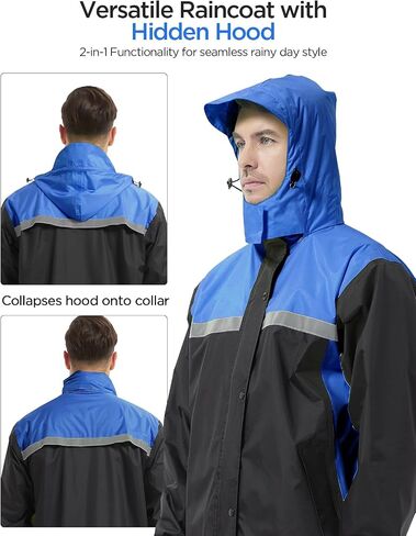 Mens Rain Suits with Air Vents Reflective Waterproof Rain Gear Breathable Jacket Pants for Work Golf Fishing Hiking in Saudi Arabia