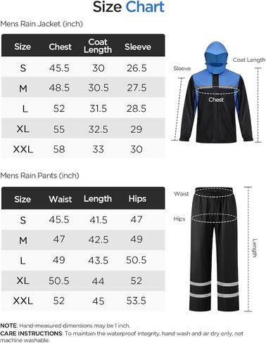 Mens Rain Suits with Air Vents Reflective Waterproof Rain Gear Breathable Jacket Pants for Work Golf Fishing Hiking in Saudi Arabia