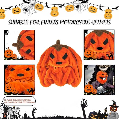 Extra Large Halloween Pumpkin Motorcycle Helmet Cover Light Up Hat Decoration 18.78 x 15.8,Pumpkin Helmet Cover,Halloween Hat with Light Decoration Accessories for Men Women,Fun Rides Gifts in Saudi Arabia