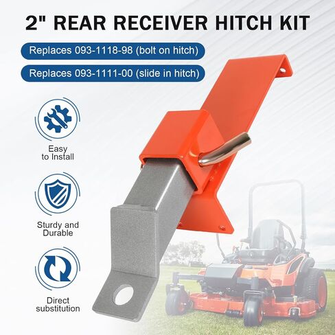 093-1118-98 Hitch Kit with Pin Replacement for Bad Boy Rambler, Magnum, ZT Elite, Avengers and 2018-2020 Mavericks 2" Rear Receiver Hitch 093-1118-98 & 093-1111-00 (Red) in Saudi Arabia