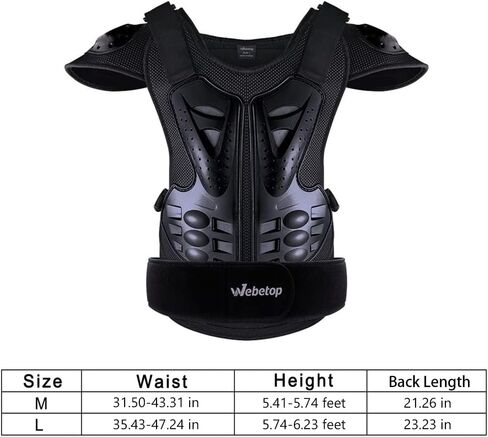 Webetop Adults Dirt Bike Body Chest Spine Protector Armor Vest for Skiing in Kuwait