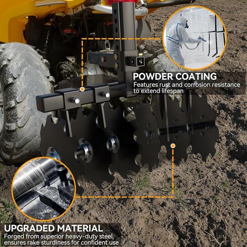 YINTATECH 28" Tractor Disc Plow Harrow with 2" Receiver, Pull Behind Tiller for ATV, Black in Saudi Arabia