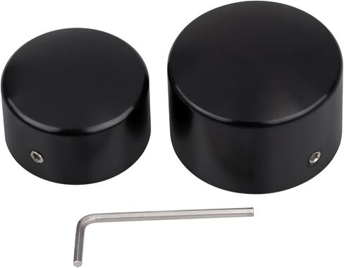 Aluminum Rear Axle Nut Caps Cover For Harley Softail FXST Slim FLS & Dyna FXD models 2008-2017, Black in Kuwait