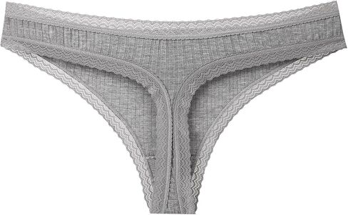KNITLORD Super Soft Women's Thongs Lace Underwear Breathable Viscose Panties Sexy No Show Undies 5 Pack in Saudi Arabia