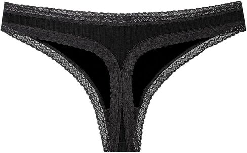 KNITLORD Super Soft Women's Thongs Lace Underwear Breathable Viscose Panties Sexy No Show Undies 5 Pack in Saudi Arabia