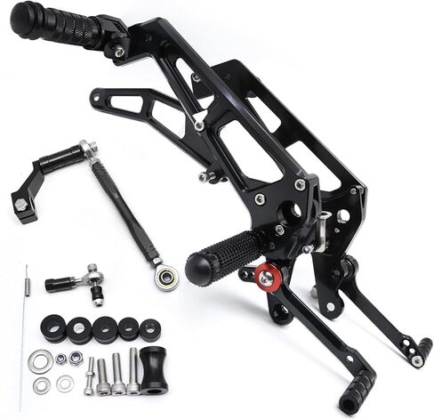 CNC Grom125 21-23 Motorcycle Adjustable Rearsets Foot Pegs Rear Set Footpeg Brake Shift Pedal Compatible with GROM 125 MSX125 2021 2022 2023 Black in Kuwait