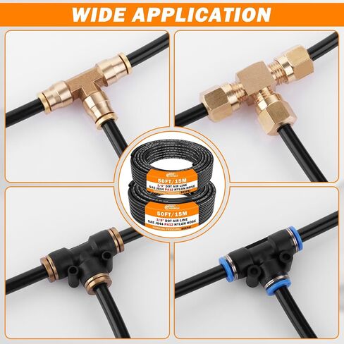 CheeMuii 2 Roll Pneumatic Tubing Kit 100 FT 1/4" DOT Air Line and 50 FT 3/8" DOT Air Hose Kit 46 Meter 1/4 and 3/8 Inch PA12 Nylon Pneumatic Air Tubing Pipe Hose Line in Saudi Arabia