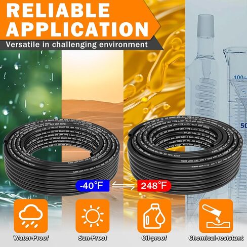 CheeMuii 2 Roll Pneumatic Tubing Kit 100 FT 1/4" DOT Air Line and 50 FT 3/8" DOT Air Hose Kit 46 Meter 1/4 and 3/8 Inch PA12 Nylon Pneumatic Air Tubing Pipe Hose Line in Saudi Arabia
