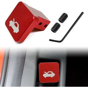 Hood Latch Release Handle Cable Aluminum Alloy Repair Kit, Compatible with Honda Civic 1996-2011, Honda CR-V 1997-2006, Honda Element 2003-2011, Red
