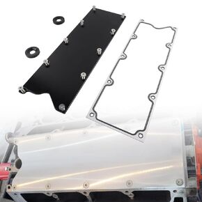 LS Gen 3 Valley Pan Plate Billet and Seals Low Profile Compatible with LSX LS1 LM7 LR4 LQ4 LS6 L59 LM33 LQ9 LM4 Dress Up Engine Cover 551629（Black）
