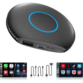 محول CarPlay اللاسلكي / Android Auto اللاسلكي تحويل جميع CarPlay السلكية / Android Auto، يدعم بطاقة SIM 4G LTE وAndroid13,4+64G توسيع إلى 512G ChatGPT AI Voice Assistant نسخة مطورة
