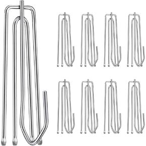 Stainless Steel 2.7 inch Long 4-Prong Curtain Pleat Tape Hooks, Pinch Pleat Curtain Hooks for Pleated Drapes(30Pcs)