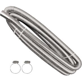 UXELY Stainless Steel Spiral Universal Exhaust Pipe Parking Air Heater Fuel Tank Diesel Gas Vent Hose(300cm/118.11in)