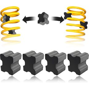 4PCS Rubber Coil Spring Spacers,Heavy Duty Front Coil Spring Booster Kit for 1" to 1.5" Coil Spring Lift,Universal Rubber Lift Blocks Car Accessories for Most Cars Trucks SUVs