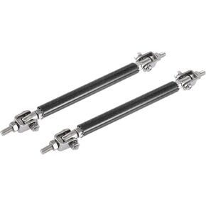 Motoforti 2pcs 7"-9" Car Adjustable Front Bumper Lip Splitter Strut Tie Rod Bar Universal Black Carbon Fiber Pattern Long-lasting
