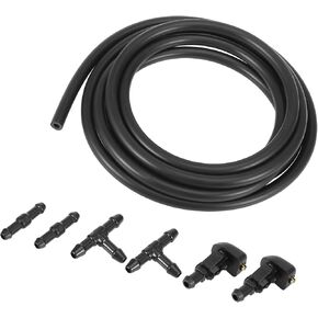 7pcs Front Windshield Washer Nozzles Kit for Ford F150 2005-2013 2 Meters Windshield Washer Hose with Connectors Replaces 3W7Z17603AA Durable Material
