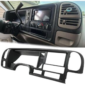 ECOTRIC Double Din Dash Panel Compatible with 1995-2002 GMC Truck SUV Radio Stereo Wire Harness Trim Bezel Panel Kit