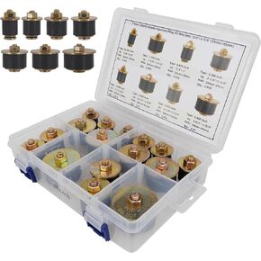 7 Sizes 16pcs Rubber Expansion Plug, Automotive Rubber Expandable Freeze Plugs Kit Fit Hole Size:3/4" 7/8" 1" 1-1/8" 1-1/4" 1-3/8" 1-1/2" (19mm~41mm)