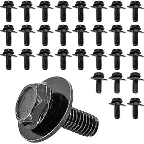 71315-122382A 30x M6 Bolts, 1.0 x 17mm Loose Washer Hex Head SEMS Body Bolts, Transmission Pan Bolts, Oil Pan Bolts with 18mm Washer, Replaces OEM 11508930, M6 Screws for Toyota, Subaru, Dodge & More
