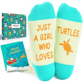 Zmart Funny Silly Cool Crazy Socks for Women Teen Girls, Turtle Bee Flamingo Dolphin Book Lover Gifts