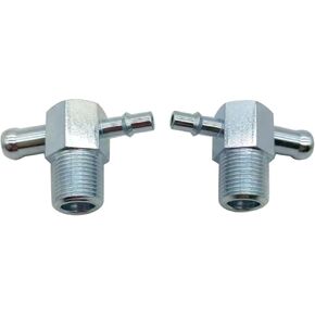 2 PCS/SET SHLPDFM Steel Zinc Plated Intake Manifold Vacuum T Fitting 3/8" NPT Thread 1/4" & 3/8" Nipple