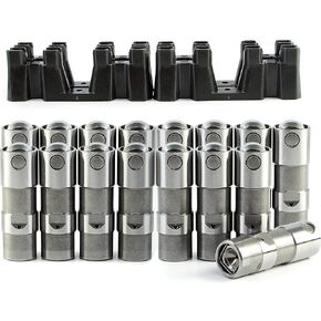 Hydraulic Roller Lifters and 4 Guides Trays Replace for 12499225 12595365 Compatible with Chevy GM LS1 LS2 LS3 LS6 LS7 4.3L 4.8L 5.3L 5.7L 6.0L Engine