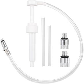 Lower Unit Gear Oil Pump for Standard Quart Bottles, Transfer Gear Oil Manual Pump with 3/8in 8mm 10mm Metal Adapters Set 8cc Per Pump Stroke for Fit Most Marine Boat Outboard Motors (1 Pack)