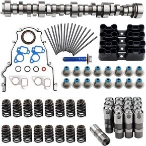 مجموعة رافع عمود الحدبات للمرحلة 2 من Sloppy Mechanics متوافقة مع محركات 1997-2007 GM Chevy LS1 V8 4.8L 5.0L 5.3L 6.0L 6.2L LS1 LS2 LS6 LQ4 LQ9 مع عمود الحدبات E1840P والحشيات والرافعات والصواني