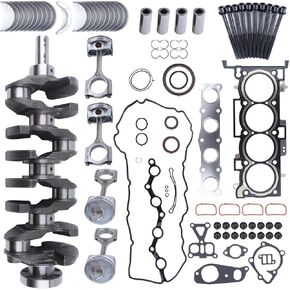 G4KJ 2.4L Engine Rebuild Overhaul Kit w/Crankshaft & Con Rods Compatible with Hyundai Tucson Sonata Santa Fe Kia Sportage Optima Sorento Replace# 23111-2G200 21020-25150 23040-2G510