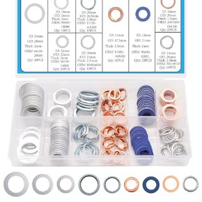 150PCS Oil Drain Plug Gasket Assortment,Oil Crush Washer Seals Kit,Automotive Oil Crush Washer Kit O-099