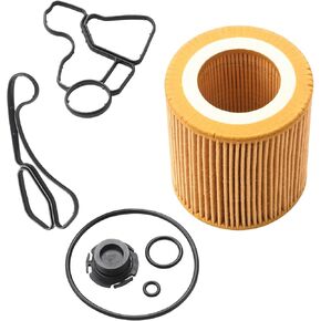 Engine Oil Filter Housing Gasket Cooler Seal Kit Compatible With BMW Vehicle X1 X3 X5 N26 N52 N54 N56 E60 E90 E91 128i 135i 328i 328xi 330i 330xi 335i 335is 335xi 530i 535i 535xi Replace# 11427566327