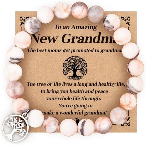 First Time Mom Gifts New Mom Gifts Natural Stone Beaded Bracelets Gifts for New Mom Mama Expecting Mom to Be Pregnancy Gifts with Footprint for 1st Time Mom Mother's Day Christmas Birthday Gifts in Saudi Arabia