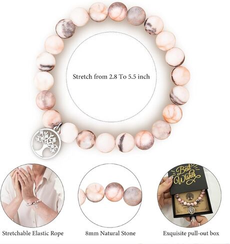 First Time Mom Gifts New Mom Gifts Natural Stone Beaded Bracelets Gifts for New Mom Mama Expecting Mom to Be Pregnancy Gifts with Footprint for 1st Time Mom Mother's Day Christmas Birthday Gifts in Saudi Arabia