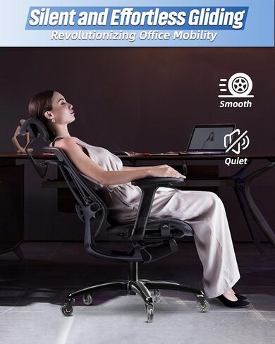 Sytopia 28''(70cm) Heavy Duty Office Chair Base Replacement (2600Lbs), Managerial Chair Base, Executive Desk Chair Reinforced Metal Leg, Universal Caster and Gas Cylinder Size, Black in Saudi Arabia