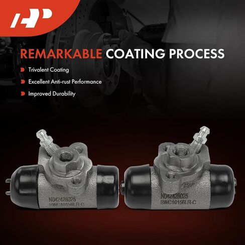أسطوانة عجلة فرامل خلفية ممتازة A متوافقة مع موديلات مختارة من Toyota وScion - Corolla 2003-2008، Prius 2003-2009، Yaris 2007-2017، Celica 2003-2005، xB 2004-2006، مجموعة قطعتين in Saudi Arabia