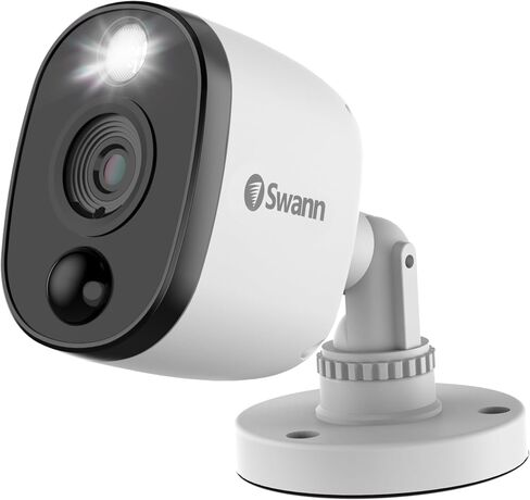 Swann Home Security Add-On Bullet NVR Camera, PoE, 12MP Mega HD Video, Indoor & Outdoor Wired Surveillance CCTV, Color Night Vision, Heat Motion Detection, Enforcer LED Lights, Siren in Saudi Arabia