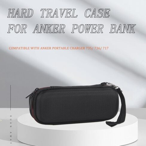 حقيبة سفر صلبة متوافقة مع بنك الطاقة المحمول Anker 737/736/ 735/717 USB-C. حقيبة صلبة لبنك الطاقة الجداري السريع القابل للطي GaN Prime باللون الأسود in Saudi Arabia