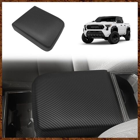 غطاء صلب لمسند الذراع من Muslogy متوافق مع ملحقات Toyota Tacoma لعام 2024، غطاء حماية لصندوق مسند الذراع من ألياف الكربون (ألياف الكربون اللامعة) in Kuwait