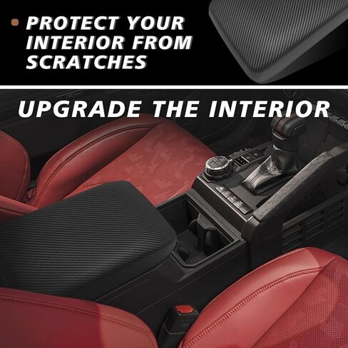 غطاء صلب لمسند الذراع من Muslogy متوافق مع ملحقات Toyota Tacoma لعام 2024، غطاء حماية لصندوق مسند الذراع من ألياف الكربون (ألياف الكربون اللامعة) in Kuwait