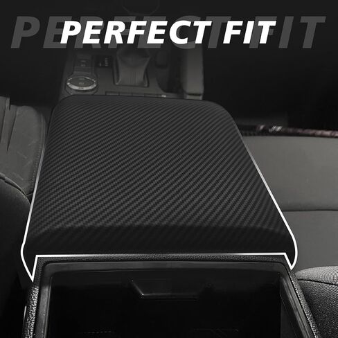 غطاء صلب لمسند الذراع من Muslogy متوافق مع ملحقات Toyota Tacoma لعام 2024، غطاء حماية لصندوق مسند الذراع من ألياف الكربون (ألياف الكربون اللامعة) in Kuwait