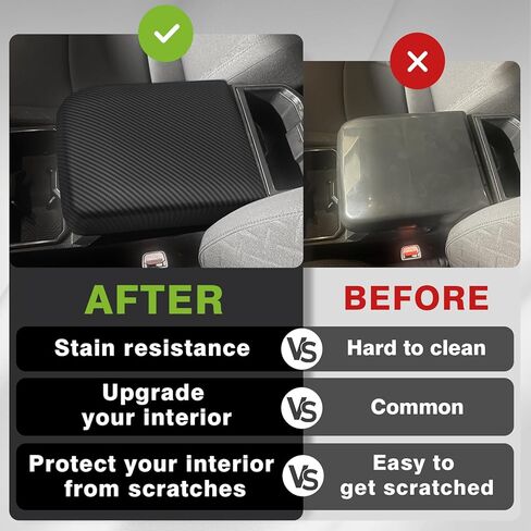 غطاء صلب لمسند الذراع من Muslogy متوافق مع ملحقات Toyota Tacoma لعام 2024، غطاء حماية لصندوق مسند الذراع من ألياف الكربون (ألياف الكربون اللامعة) in Kuwait