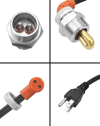 استبدال سخان كتلة المحرك 3100003 مناسب لسيارة Eagle Jaguar Jeep Renault Rover Kubota Massey Perkins Yanmar، محول نحاسي بخيط NPT 1 بوصة 120 فولت 400 وات in Kuwait