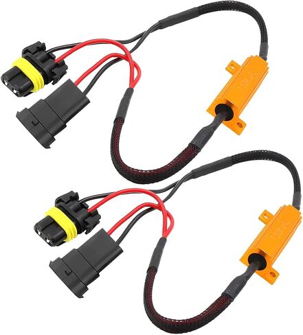 BESULEN 2 قطعة 9006/HB4 طقم مقاوم LED للسيارة، 50 وات 6 أوم مصباح أمامي للسيارة مضاد للوميض، فك رموز الأخطاء التلقائية للضباب، مصباح إشارة الانعطاف التلقائي، محول سرج مقاوم الحمل، ملحقات السيارات العالمية in Saudi Arabia