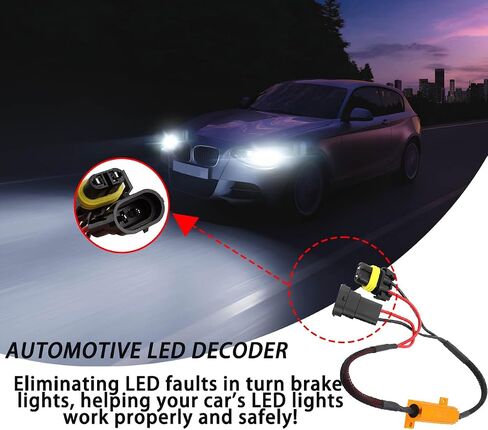 BESULEN 2 قطعة 9006/HB4 طقم مقاوم LED للسيارة، 50 وات 6 أوم مصباح أمامي للسيارة مضاد للوميض، فك رموز الأخطاء التلقائية للضباب، مصباح إشارة الانعطاف التلقائي، محول سرج مقاوم الحمل، ملحقات السيارات العالمية in Saudi Arabia