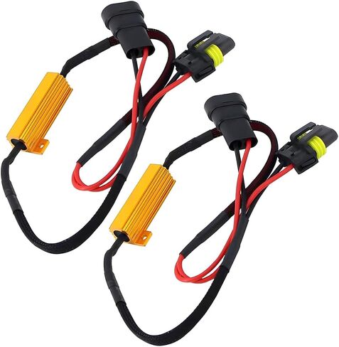 BESULEN 2 قطعة 9006/HB4 طقم مقاوم LED للسيارة، 50 وات 6 أوم مصباح أمامي للسيارة مضاد للوميض، فك رموز الأخطاء التلقائية للضباب، مصباح إشارة الانعطاف التلقائي، محول سرج مقاوم الحمل، ملحقات السيارات العالمية in Saudi Arabia