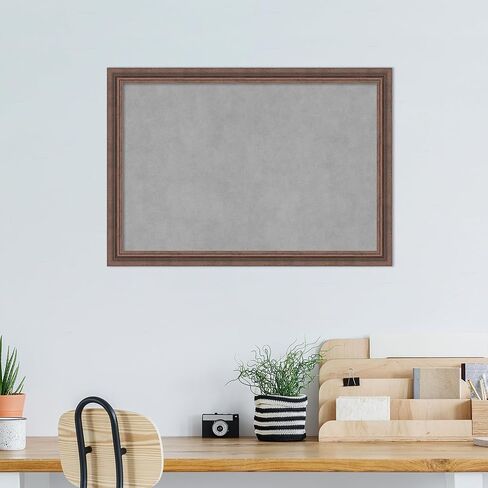 Amanti Art Framed Magnetic Board (29 x 21) Farmhouse Brown Narrow Magnet Board, Medium Magnetic Bulletin Board for Office Decor, Mudroom, Kitchen or Organization Drop Zone from WI, USA in Saudi Arabia