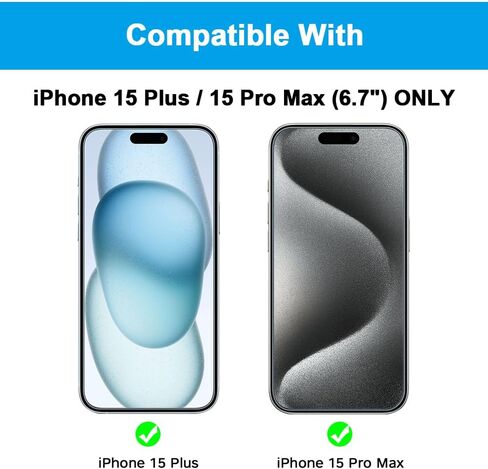 GLASS-M [عبوة من قطعتين] واقي شاشة للخصوصية لهاتف iPhone 15/iPhone 15 Pro، غطاء شاشة من الزجاج المقوى المضاد للتجسس، طبقة واقية صديقة للحافظة، متوافق مع Dynamic Island in Kuwait