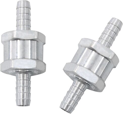 PSON 2PCS 3/8 Inch Aluminium Alloy Fuel Check Valve, Non Return One Way Check Valve for Fuel Line Oil Petrol Diesel Gasoline Water, Silver in Saudi Arabia
