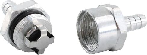 PSON 2PCS 3/8 Inch Aluminium Alloy Fuel Check Valve, Non Return One Way Check Valve for Fuel Line Oil Petrol Diesel Gasoline Water, Silver in Saudi Arabia
