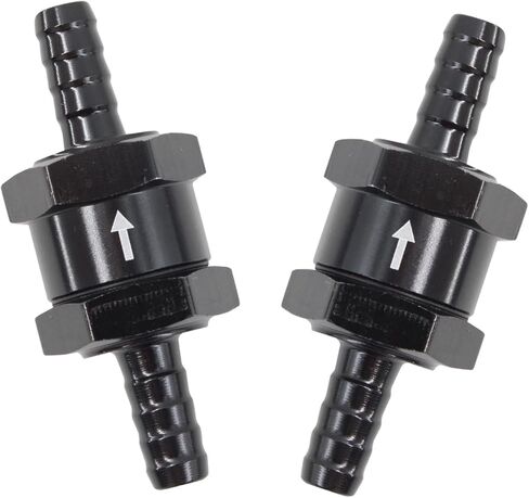 PSON 2PCS 3/8 Inch Aluminium Alloy Fuel Check Valve, Non Return One Way Check Valve for Fuel Line Oil Petrol Diesel Gasoline Water, Silver in Kuwait